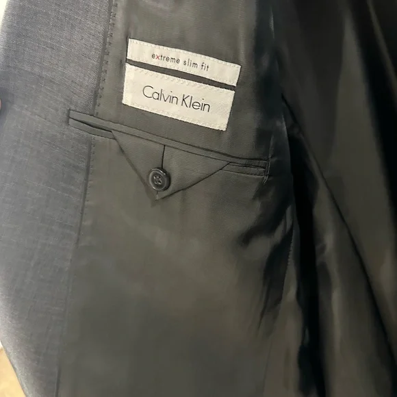 Calvin Klein Men's Size 44 Wool Grey Suit & 37W $699 NWT - Picture 7 of 8